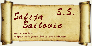 Sofija Sailović vizit kartica